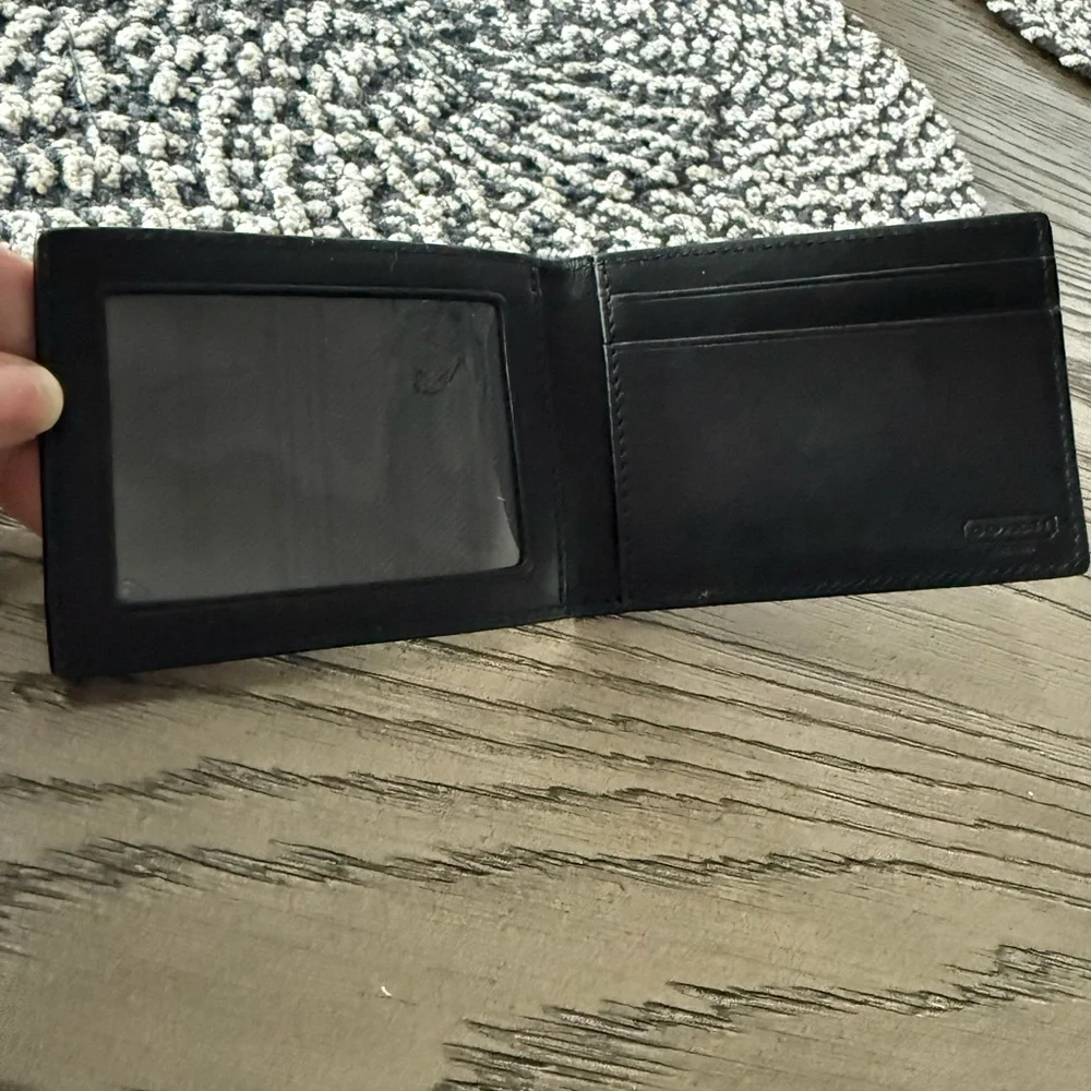 Coach Midnight Black Leather Card Holder